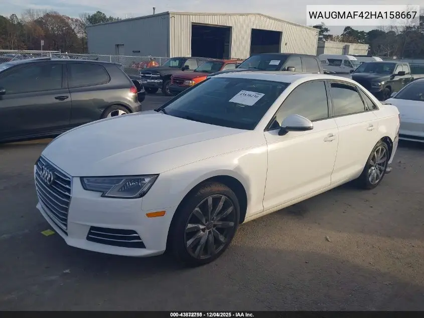 WAUGMAF42HA158667 2017 Audi A4 2.0T Ultra Premium
