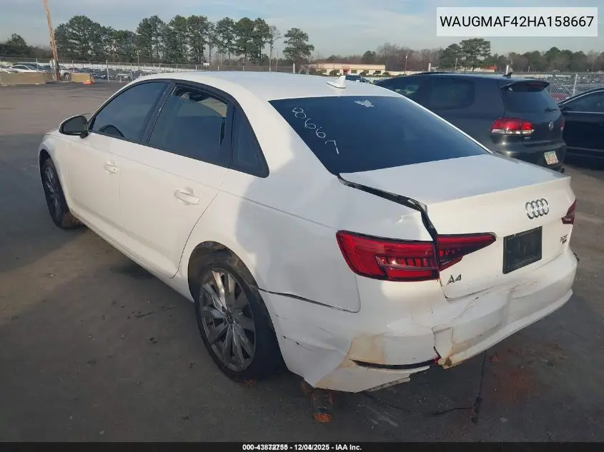 WAUGMAF42HA158667 2017 Audi A4 2.0T Ultra Premium