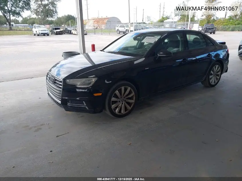 WAUKMAF49HN051067 2017 Audi A4 2.0T Season Of Audi Ultra Premium