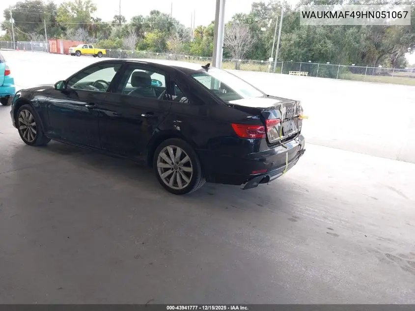 WAUKMAF49HN051067 2017 Audi A4 2.0T Season Of Audi Ultra Premium