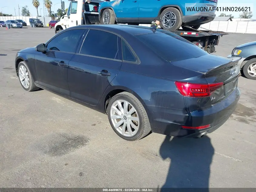 WAUGNAF41HN026621 2017 Audi A4 2.0T Premium