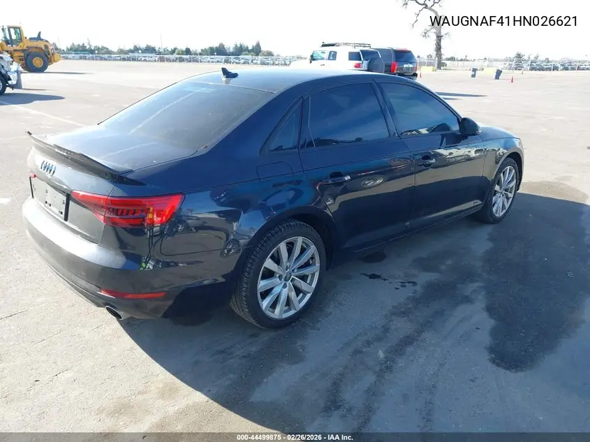 WAUGNAF41HN026621 2017 Audi A4 2.0T Premium