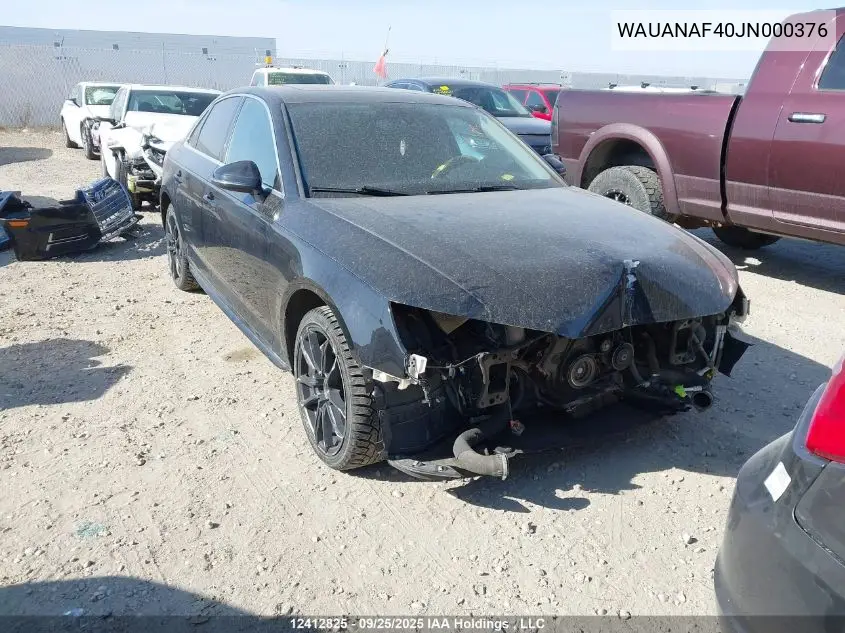 WAUANAF40JN000376 2018 Audi A4