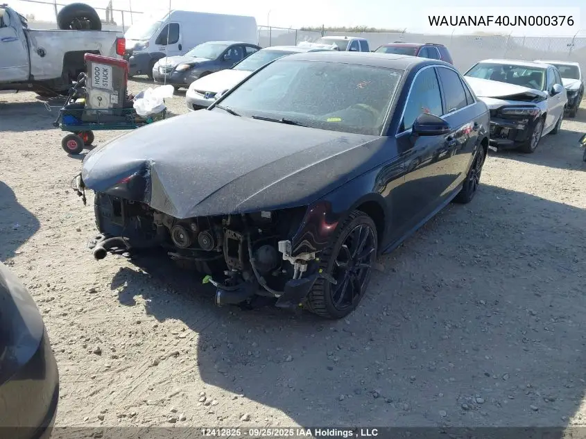 WAUANAF40JN000376 2018 Audi A4