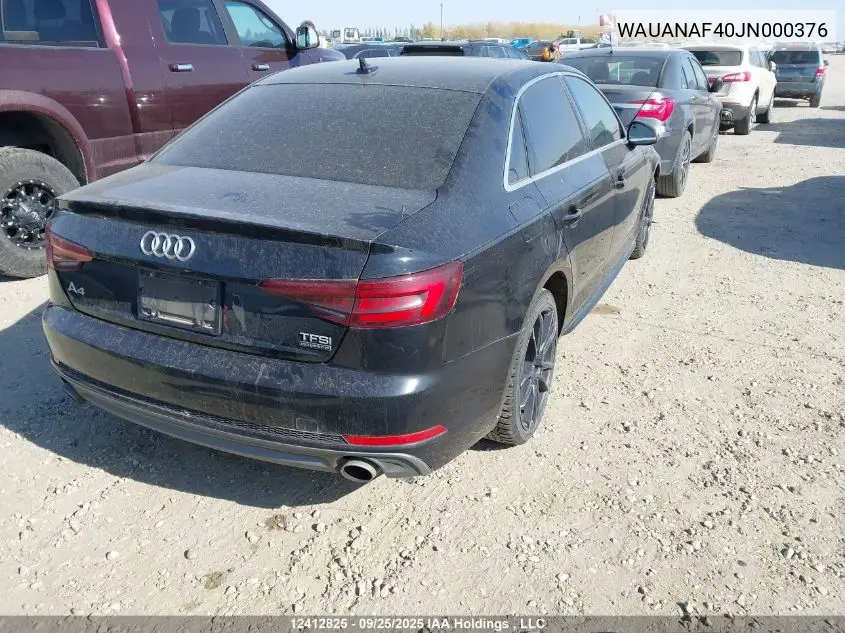 WAUANAF40JN000376 2018 Audi A4