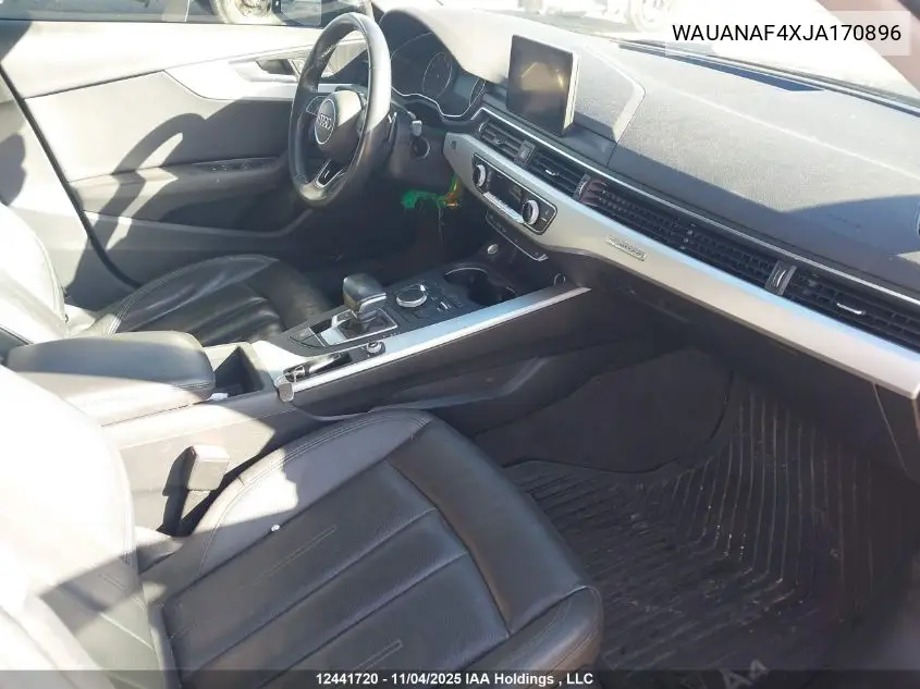 WAUANAF4XJA170896 2018 Audi A4 2.0T Komfort