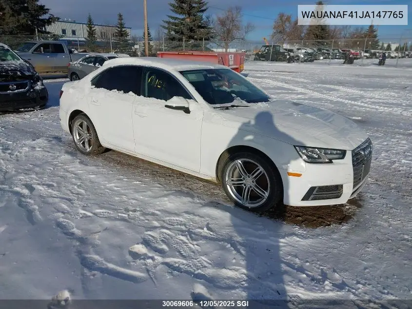 WAUANAF41JA147765 2018 Audi A4 Komfort