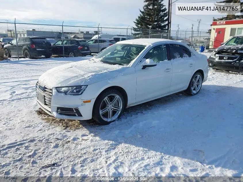 WAUANAF41JA147765 2018 Audi A4 Komfort