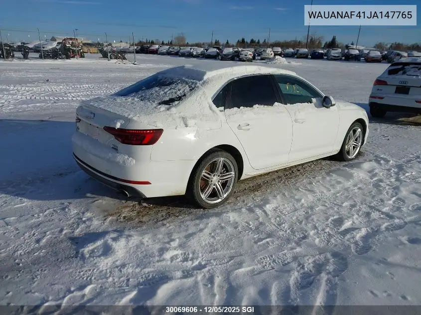 WAUANAF41JA147765 2018 Audi A4 Komfort