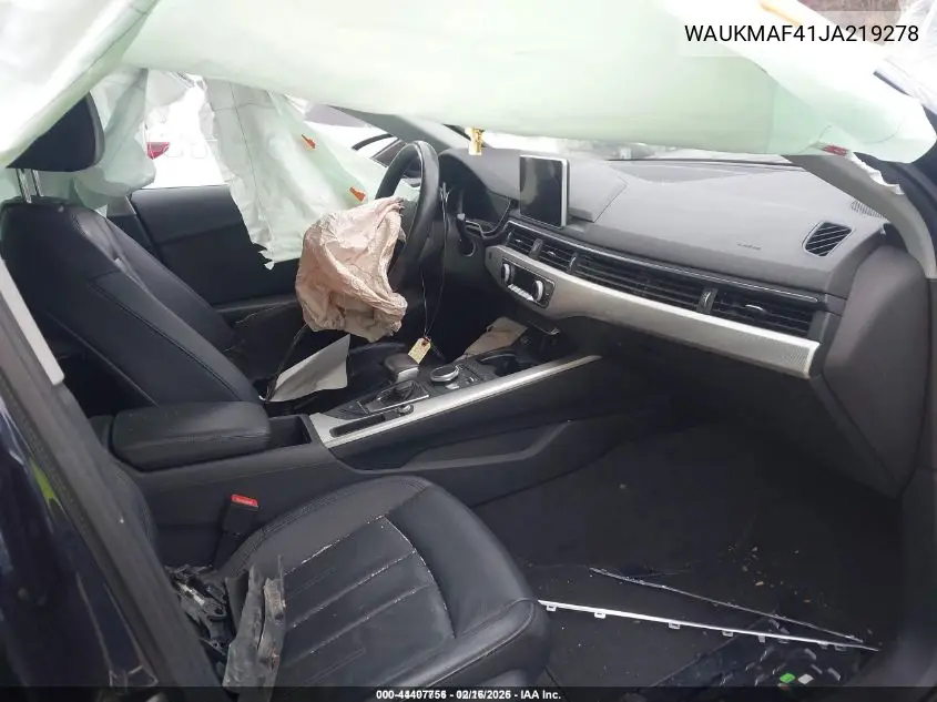 WAUKMAF41JA219278 2018 Audi A4 2.0T Ultra Premium/Tech Premium
