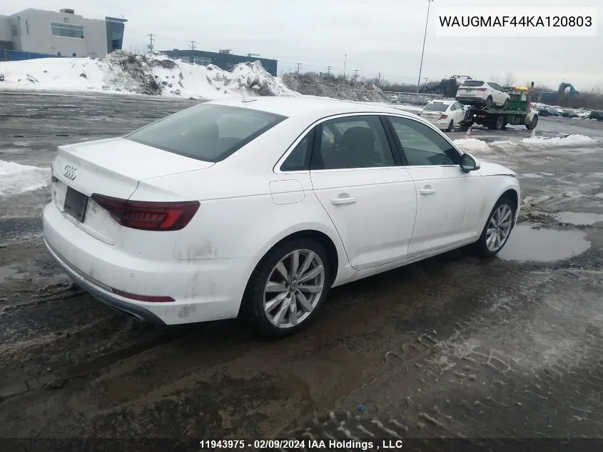 WAUGMAF44KA120803 2019 Audi A4