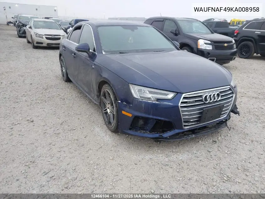 WAUFNAF49KA008958 2019 Audi A4 45 Technik