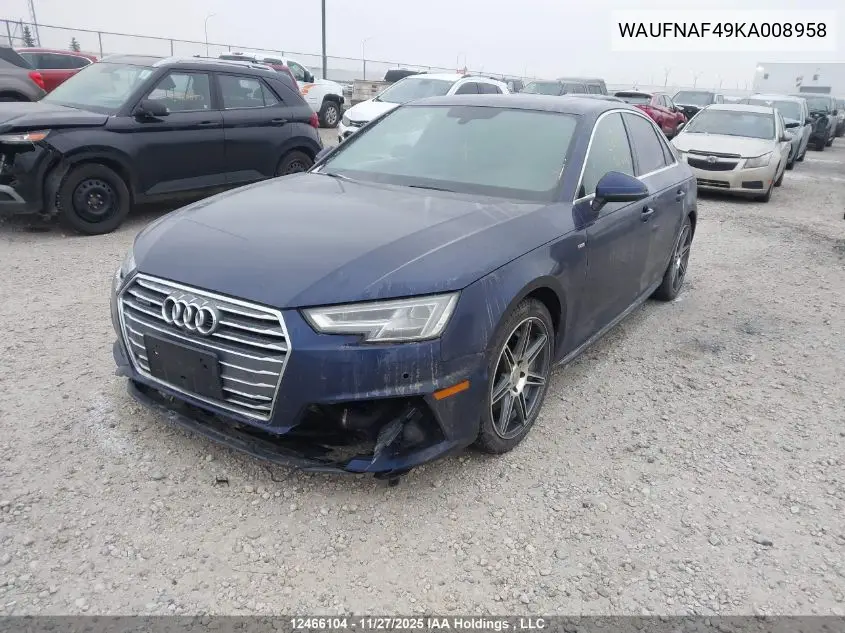 WAUFNAF49KA008958 2019 Audi A4 45 Technik