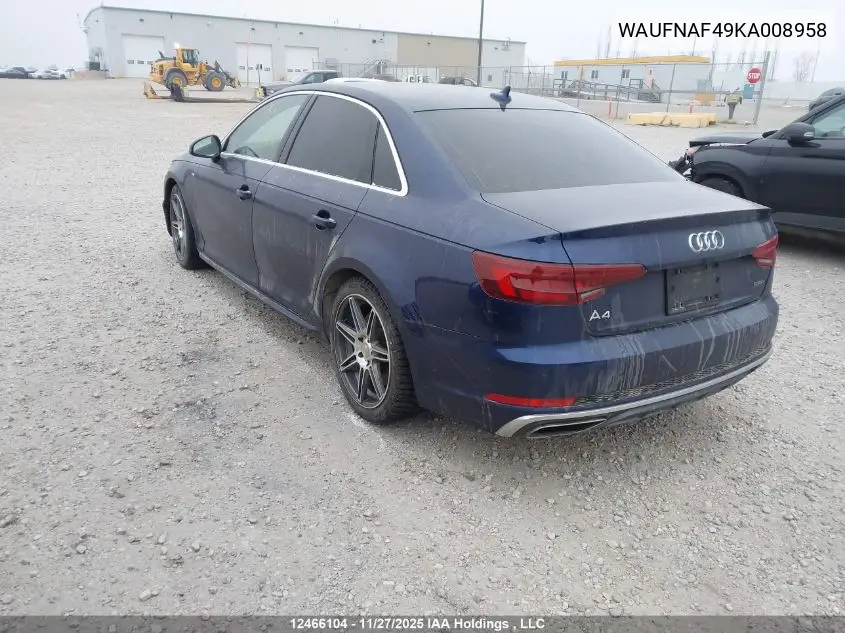 WAUFNAF49KA008958 2019 Audi A4 45 Technik