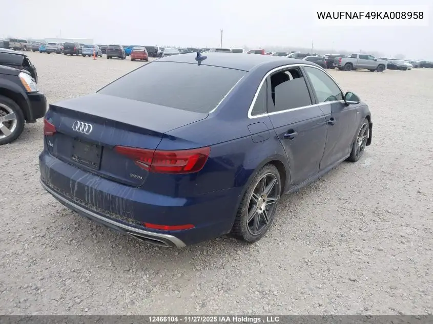 WAUFNAF49KA008958 2019 Audi A4 45 Technik