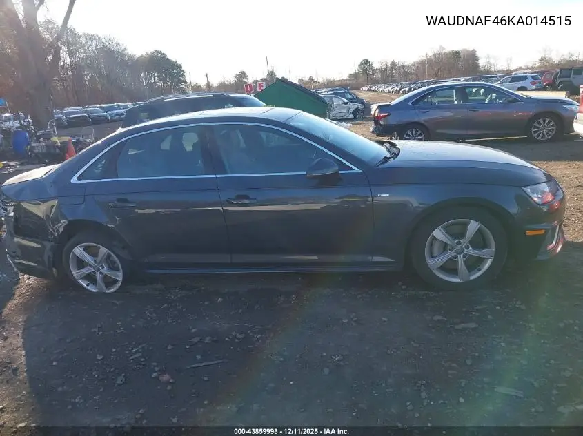 WAUDNAF46KA014515 2019 Audi A4 45 Premium