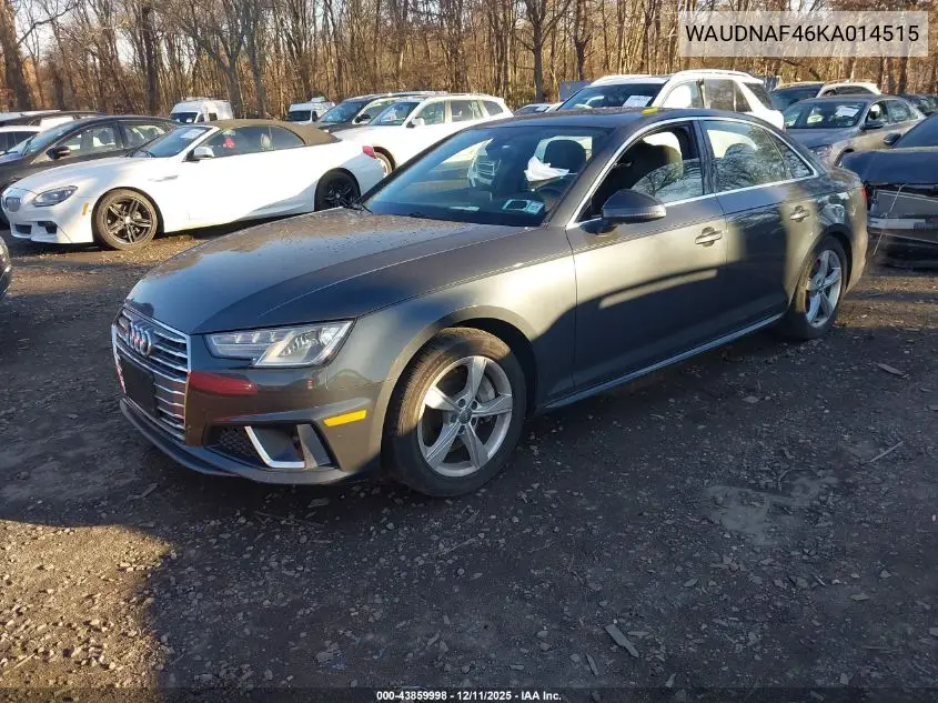 WAUDNAF46KA014515 2019 Audi A4 45 Premium