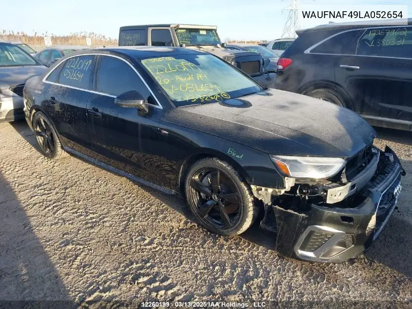 WAUFNAF49LA052654 2020 Audi A4