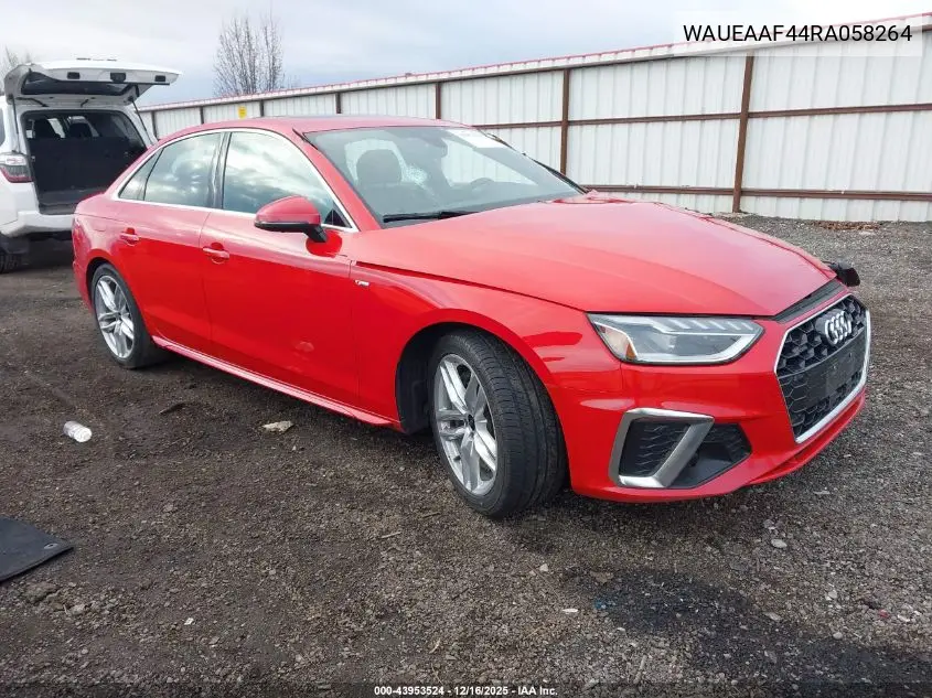 WAUEAAF44RA058264 2024 Audi A4 Premium Plus 45 Tfsi S Line Quattro S Tronic
