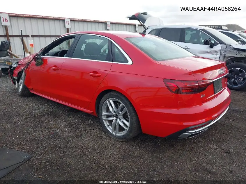 WAUEAAF44RA058264 2024 Audi A4 Premium Plus 45 Tfsi S Line Quattro S Tronic
