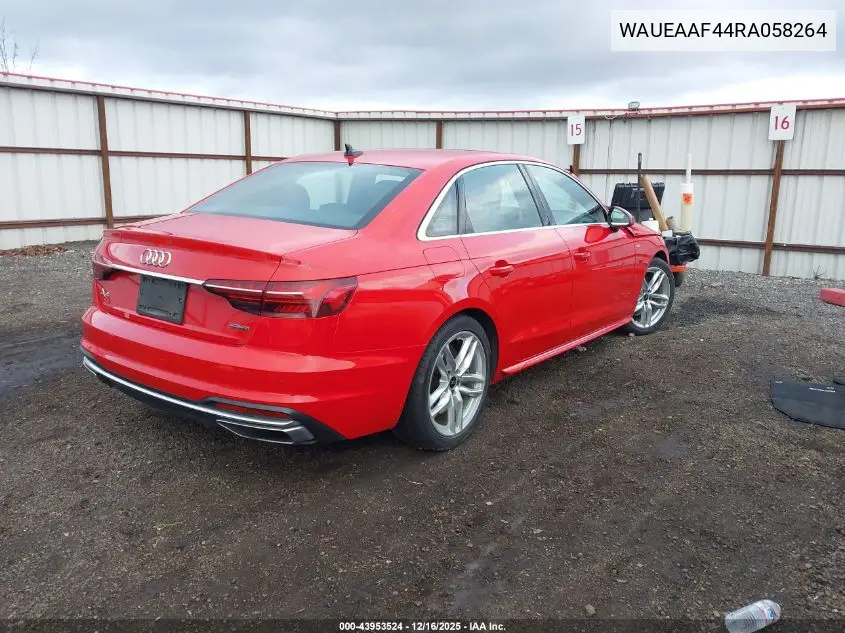 WAUEAAF44RA058264 2024 Audi A4 Premium Plus 45 Tfsi S Line Quattro S Tronic