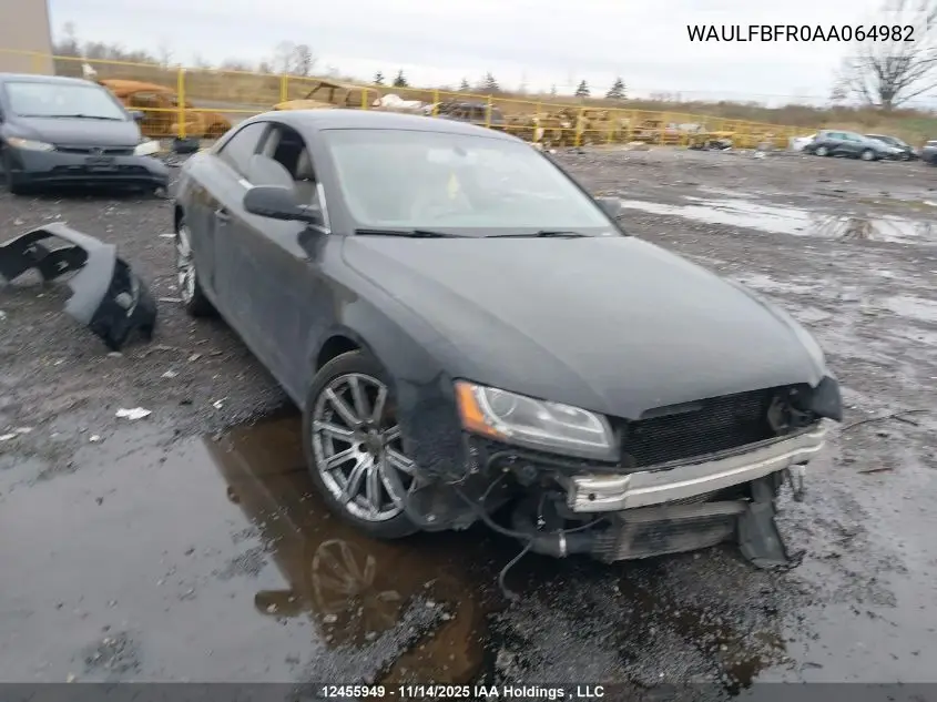 WAULFBFR0AA064982 2010 Audi A5 Premium Plus