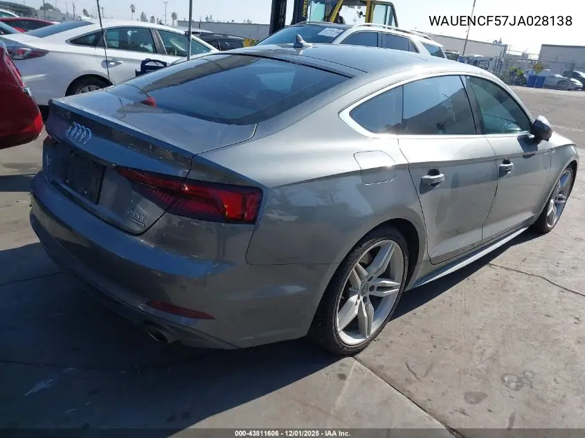 WAUENCF57JA028138 2018 Audi A5 2.0T Premium