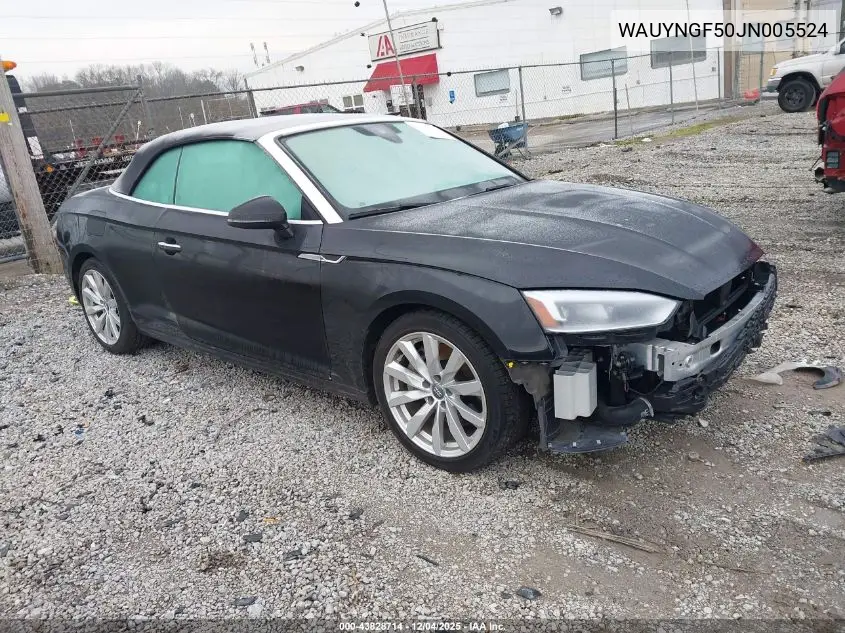 WAUYNGF50JN005524 2018 Audi A5 2.0T Premium