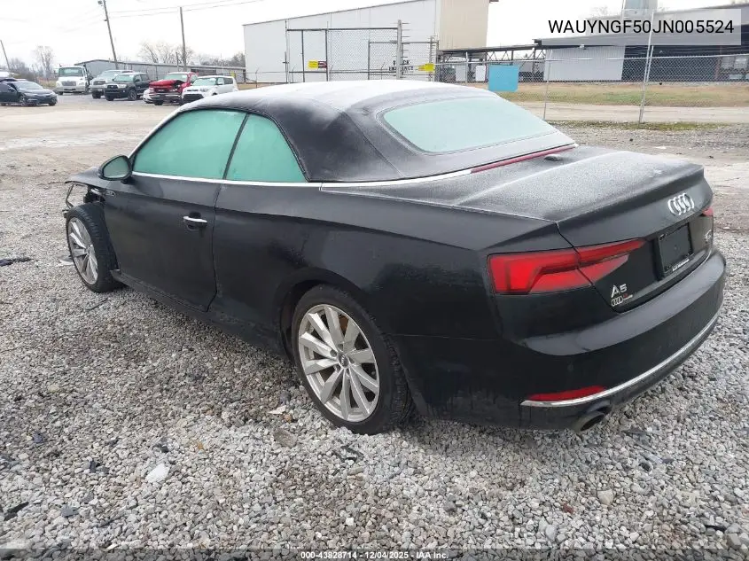 WAUYNGF50JN005524 2018 Audi A5 2.0T Premium