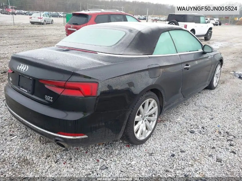 WAUYNGF50JN005524 2018 Audi A5 2.0T Premium