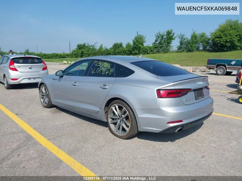 WAUENCF5XKA069848 2019 Audi A5 Sportback