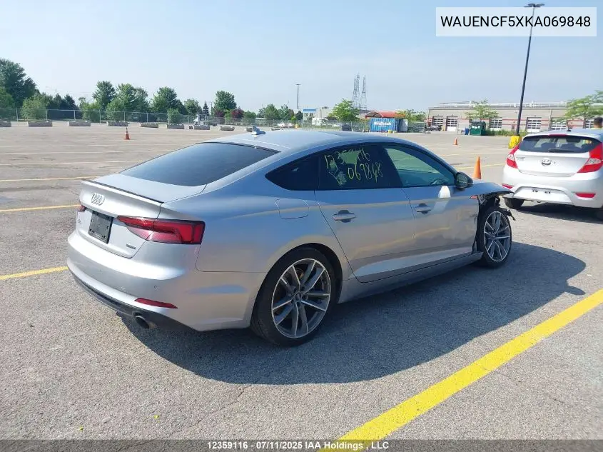 WAUENCF5XKA069848 2019 Audi A5 Sportback