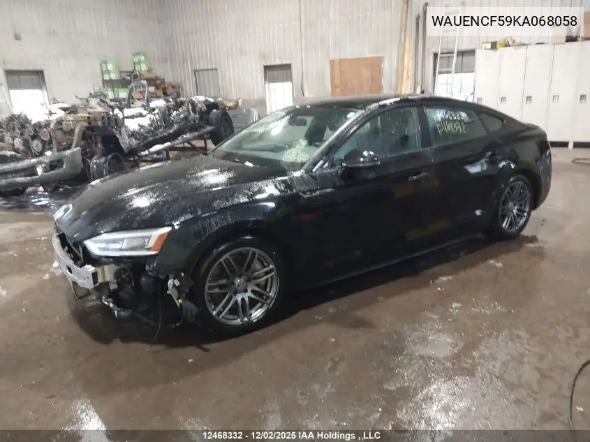 WAUENCF59KA068058 2019 Audi A5 Premium Plus S-Line