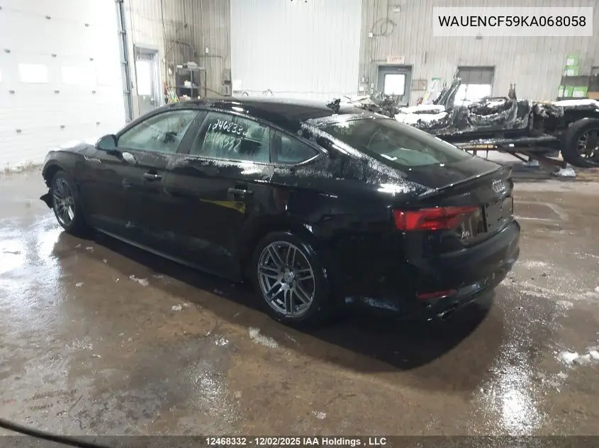 WAUENCF59KA068058 2019 Audi A5 Premium Plus S-Line