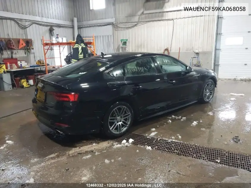 WAUENCF59KA068058 2019 Audi A5 Premium Plus S-Line