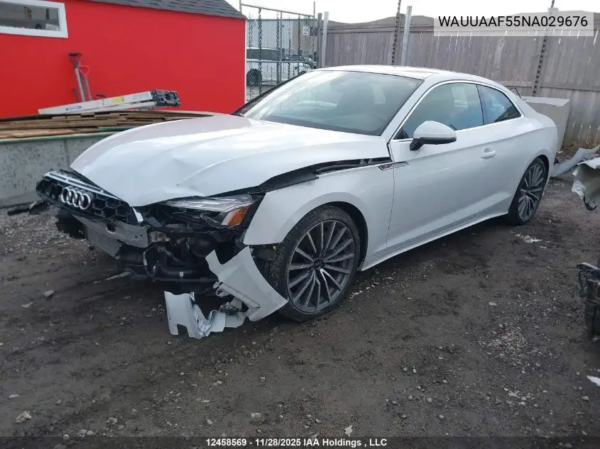 WAUUAAF55NA029676 2022 Audi A5 Prestige 45