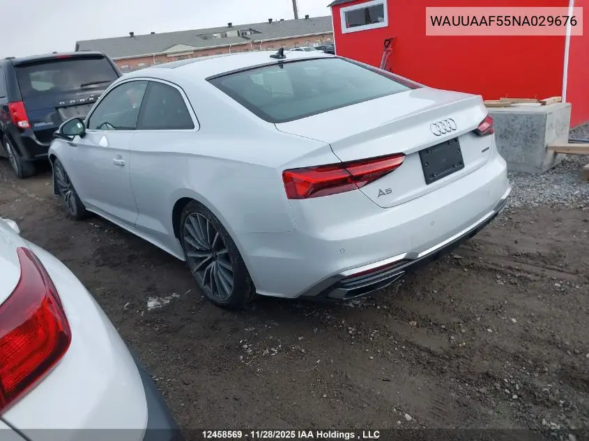 WAUUAAF55NA029676 2022 Audi A5 Prestige 45
