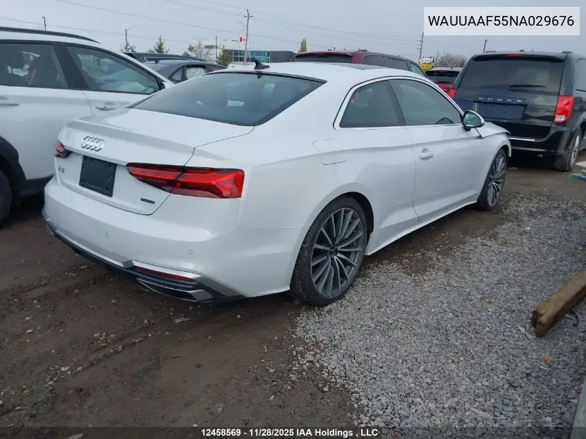 WAUUAAF55NA029676 2022 Audi A5 Prestige 45