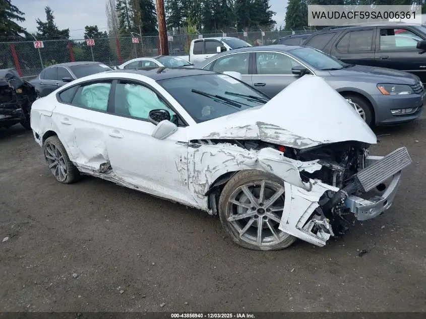 WAUDACF59SA006361 2025 Audi A5 Sportback Premium 45 Tfsi S Line Quattro S Tronic