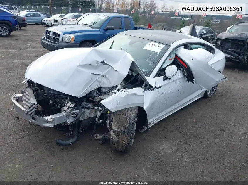 WAUDACF59SA006361 2025 Audi A5 Sportback Premium 45 Tfsi S Line Quattro S Tronic
