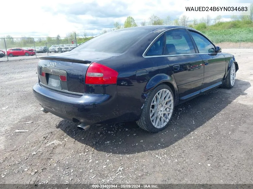 WAUED24B6YN034683 2000 Audi A6 2.7T