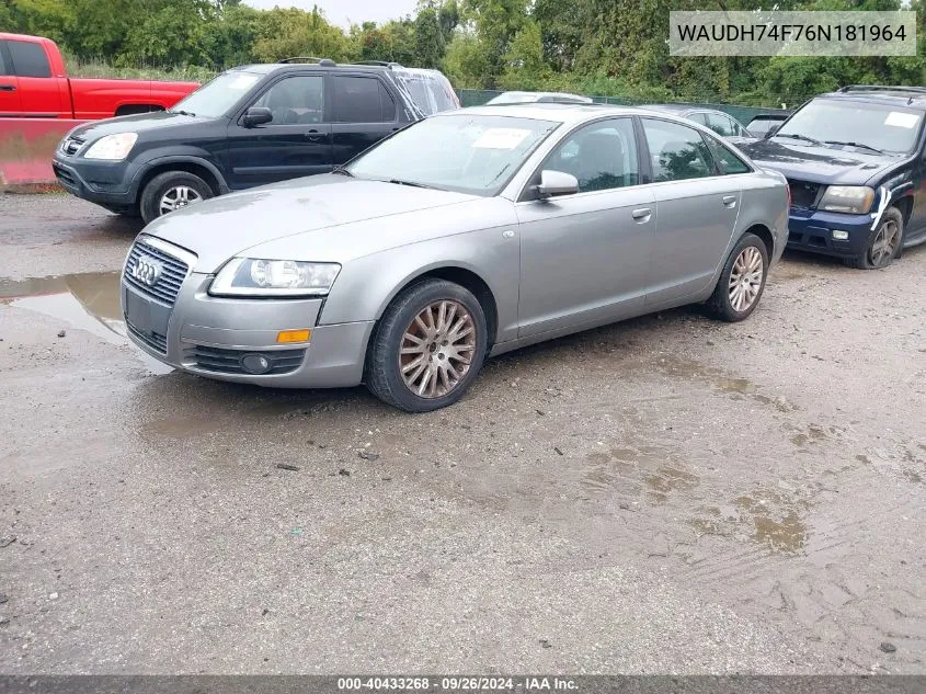 WAUDH74F76N181964 2006 Audi A6 3.2