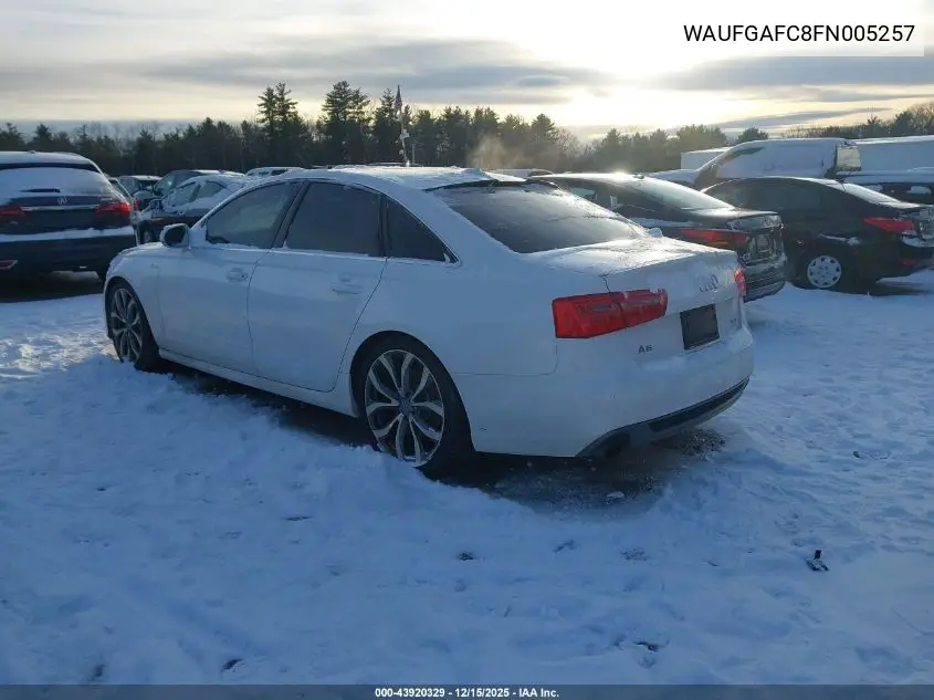 WAUFGAFC8FN005257 2015 Audi A6 3.0T Premium Plus