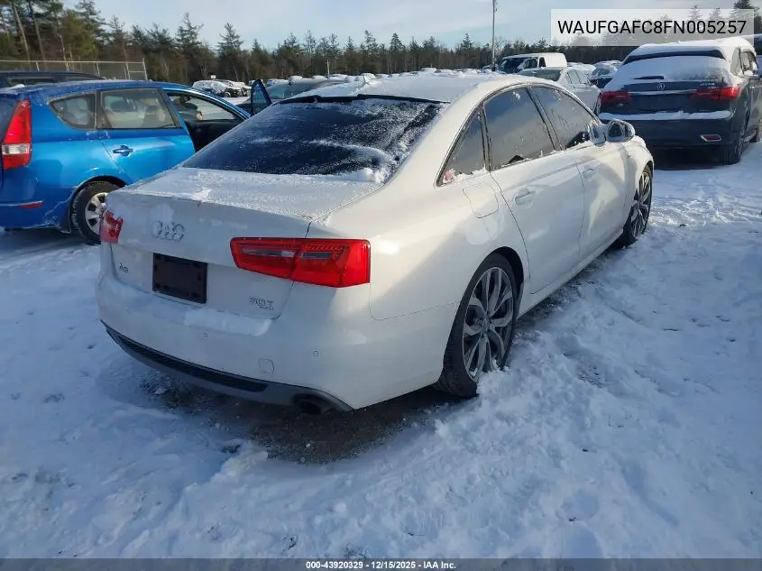 WAUFGAFC8FN005257 2015 Audi A6 3.0T Premium Plus