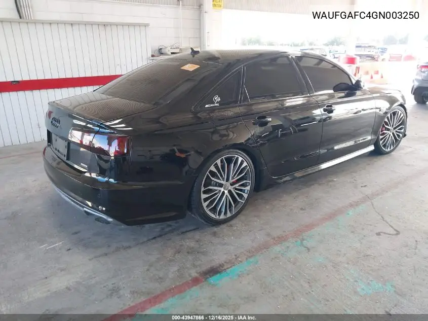 WAUFGAFC4GN003250 2016 Audi A6 3.0T Premium Plus