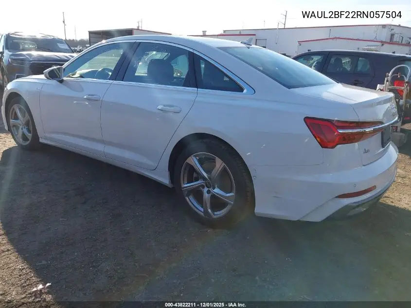WAUL2BF22RN057504 2024 Audi A6 Premium Plus 55 Tfsi Quattro S Tronic