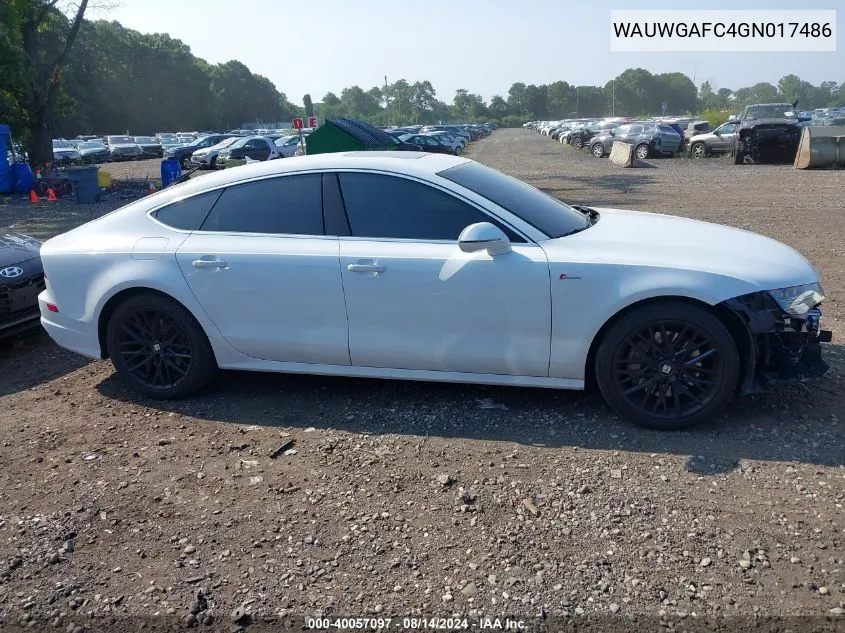 WAUWGAFC4GN017486 2016 Audi A7 3.0T Premium Plus