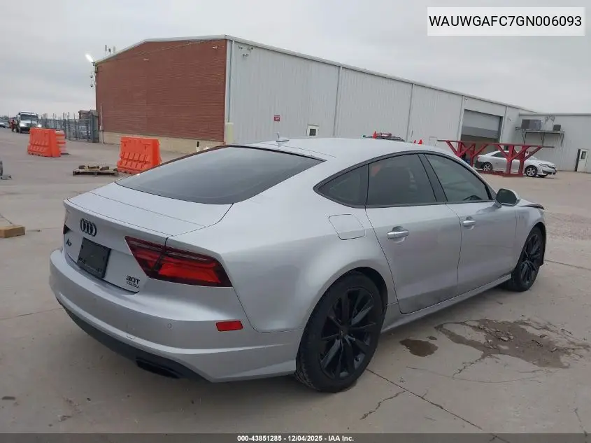 WAUWGAFC7GN006093 2016 Audi A7 3.0T Premium Plus