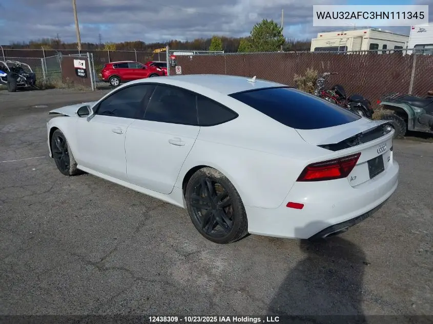 WAU32AFC3HN111345 2017 Audi A7 Quattro Prog/Technik S Ln