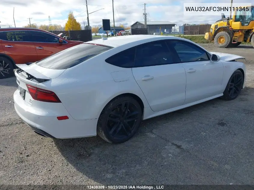 WAU32AFC3HN111345 2017 Audi A7 Quattro Prog/Technik S Ln